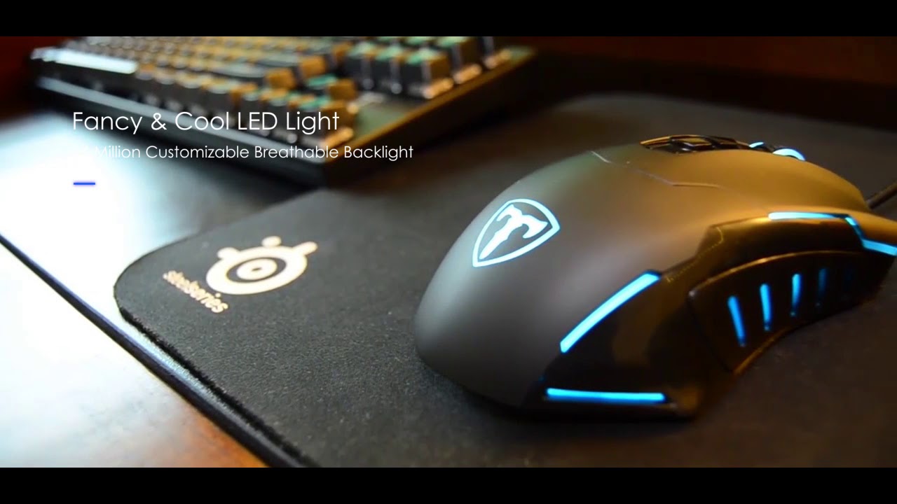 PICTEK Wired Gaming Mouse, 7200DPI, 7 programmable Buttons with Macro Function, 1000Hz Polling Rate