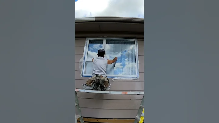 Protect the windows with pre-taped masking film #maskingfilm