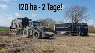 Großeinsatz Wirtschaftsdünger auf 120 ha in 2 Tagen ausbringen! LU Agrarlohn Müritz Miststreuen 2022