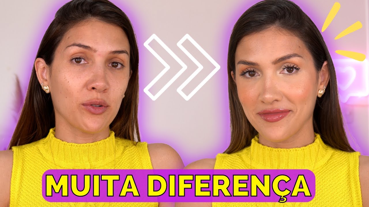 TUTORIAL de MAKE SEM BASE SUPER FÁCIL só com PRODUTOS NACIONAIS