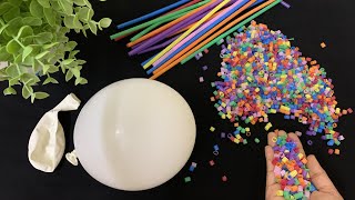 How to make flower pot with balloon and straw | Flower vase with drinking straws
