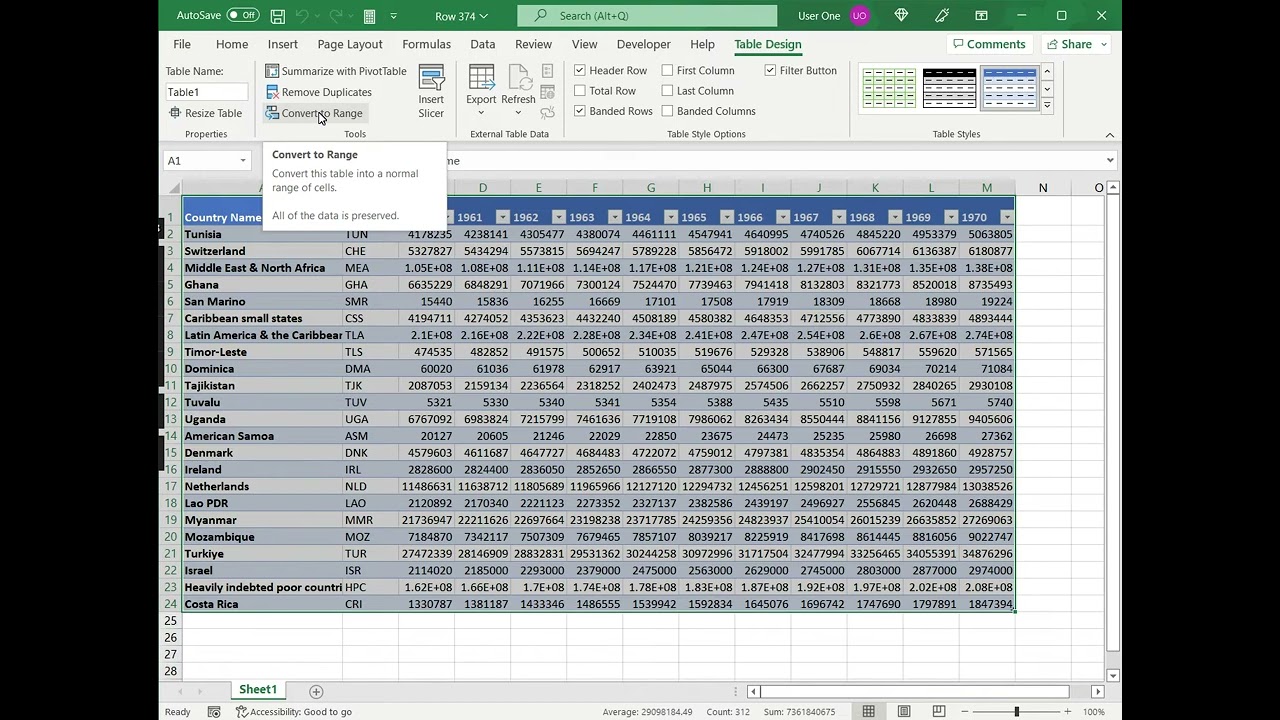 How To Convert A Table To A Normal Range In Excel YouTube How To Convert A Table To A Normal Range In Excel YouTube