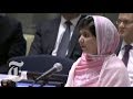 Malala yousafzai un speech girl shot in attack by taliban gives address  the new york times