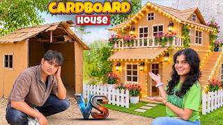 Brother VS Sister Cardboard House Challenge 😲