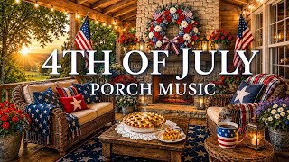 Memorial Day Patriotic Porch Good Morning Ambience Americana Jazz & Folk Music Fireplace Background 