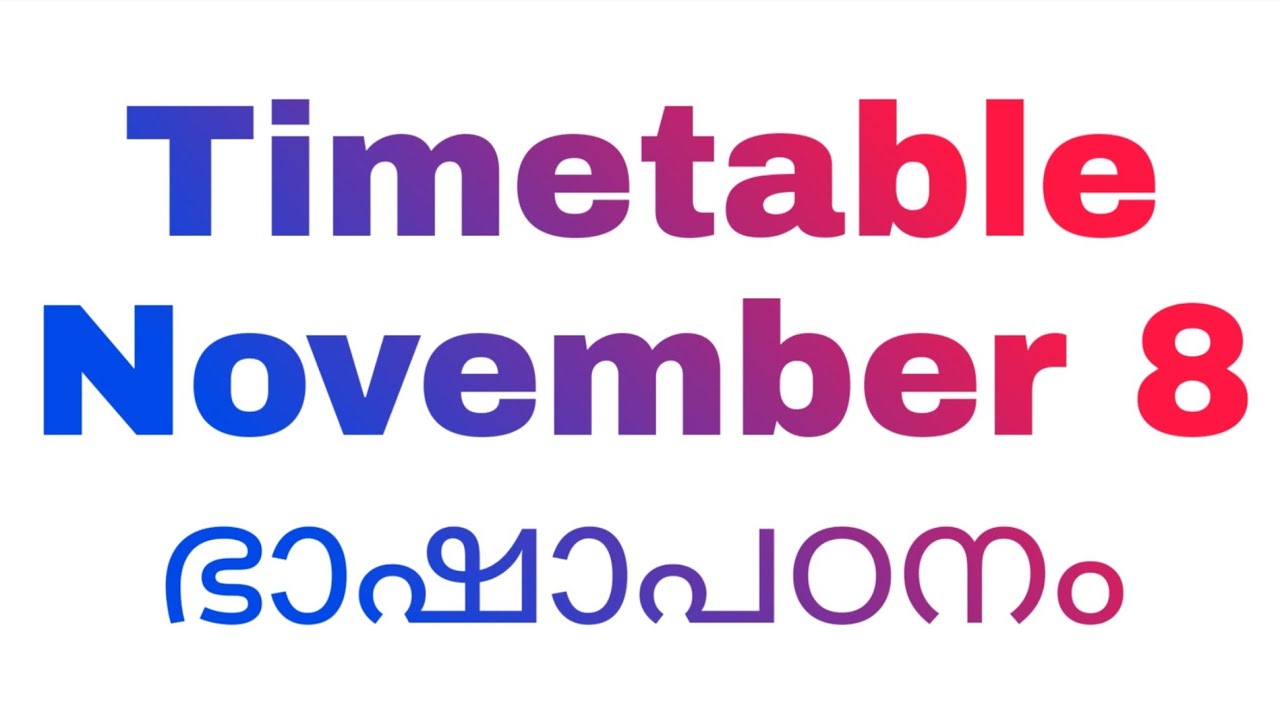 Victers timetable for November 8