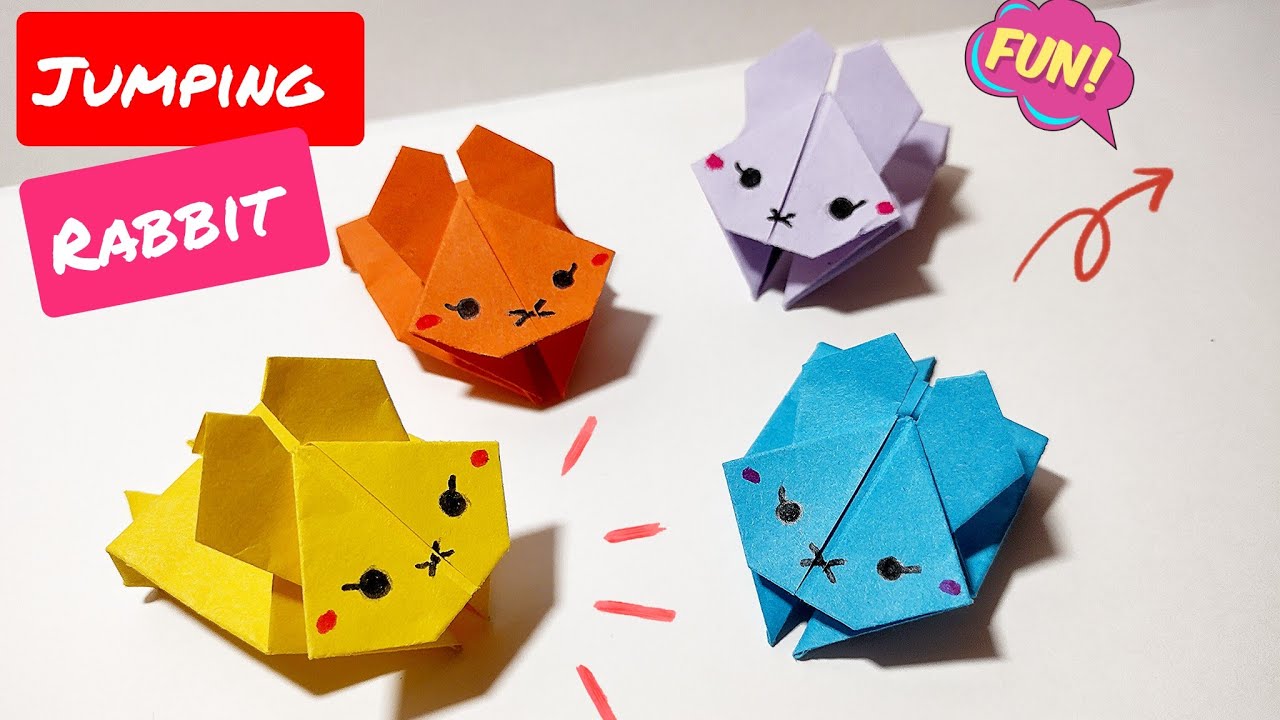 How to make Origami Jumping Rabbit 🐇 摺紙跳躍小兔子 🐇折り紙