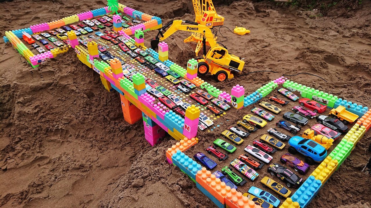 Car color for children- Build car city for kids- Excavator, Bulldozer