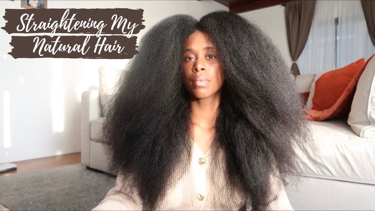 Straightening My Natural Hair! - YouTube