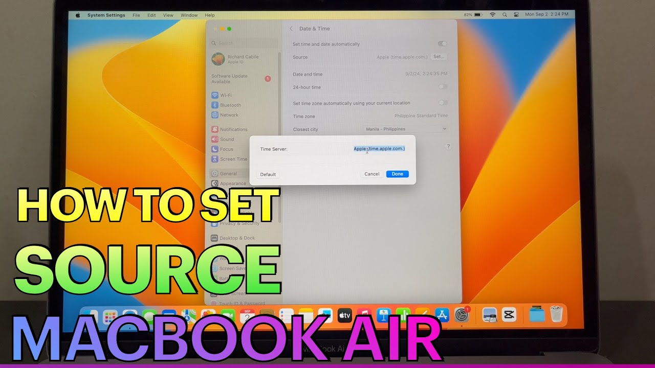 How To Set Source On Macbook Air Time Server Youtube