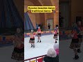 Russian beauties dance the traditional style dance.