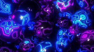 Liquid Neon Balls In Zero Gravity Abstract Background Video | Footage | Screensaver