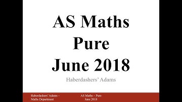 AS Maths - June 2018 - Pure - Q11