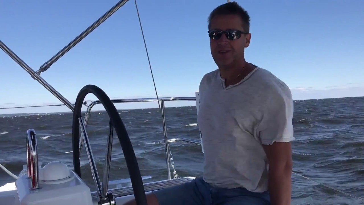 Sailing Melody. 2017 Beneteau 41.1 at 25+ knot winds at Chesapeake Bay