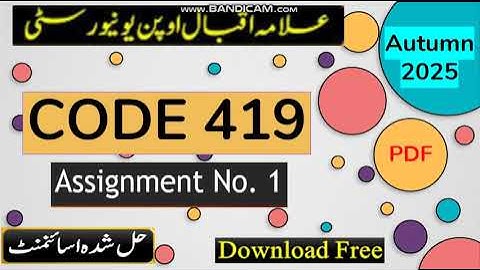 ⏩ AIOU Code 419 Solved Assignment No.1 Autumn 2025 || Subject: Education || Level: BACHELOR