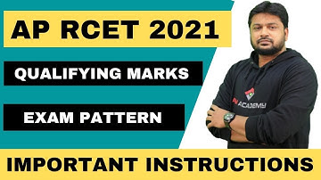 APRCET 2021 - Qualifying Marks , Exam Pattern - Important Instructions  #aprcet2021