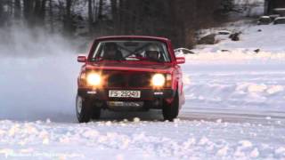 Drifting on ice - Volvo rally ,  BMW E30 325i, Volvo T5R