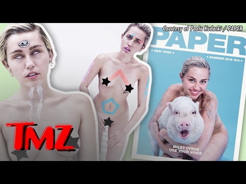 Video: Miley Cyrus stjernede nøgen med en gris
