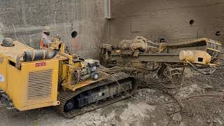 Drilling tie backs holes and volvo140 excavator in action..πΊπΈπΊπΈ