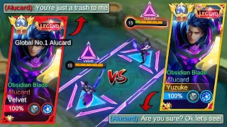 YUZUKE vs TOP 1 GLOBAL ALUCARD!! 💀 NOT CLICKBAIT (🇵🇭vs🇮🇩) lose = delete ML