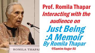 Prof. Romila Thapar interacting with the audience on 'Just Being: A Memoir' by Romila Thapar