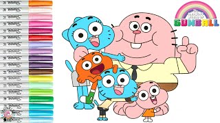 The Amazing World of Gumball Coloring Book Page Gumball Darwin Nicole Anais Richard Watterson