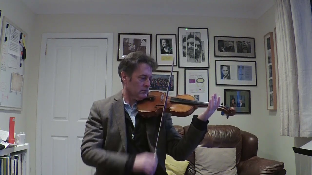 3. Violin Beginner Allegro (Suzuki Bk. 1) playing the rhythm on E0 with accompaniment