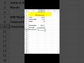 Excel me EMI calculation kese kare | #shorts #excel #exceltips