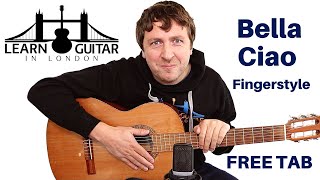 Bella Ciao  - Beginner Fingerstyle Guitar Lesson - Drue James - FREE TAB