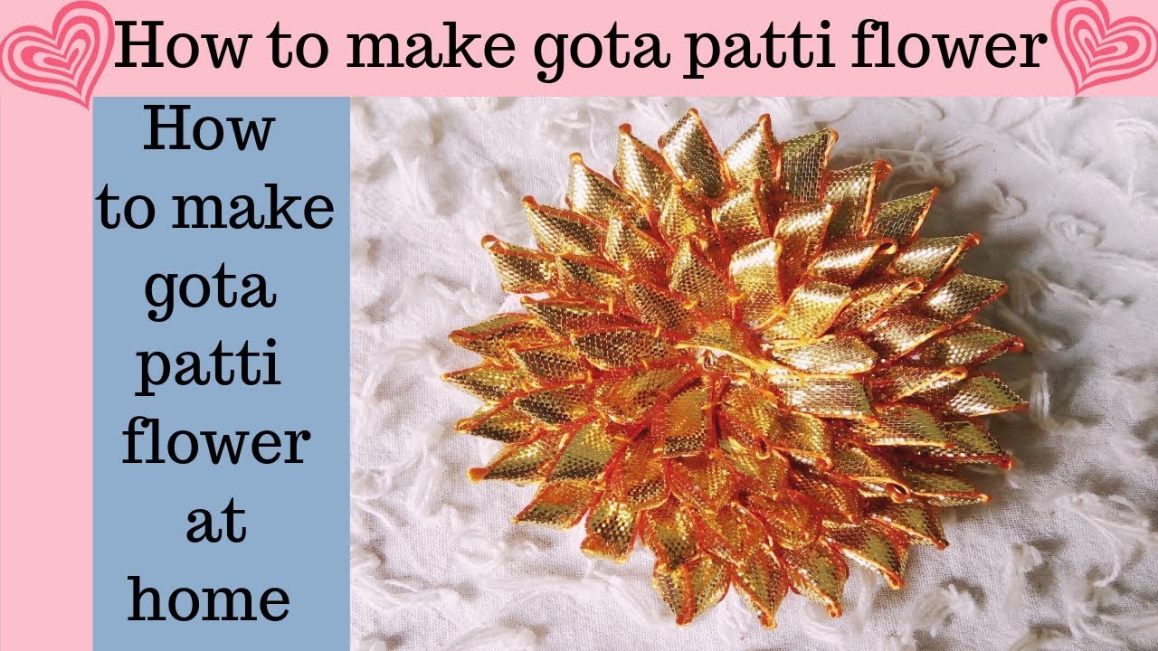 How To Make Gota Patti Flower at Home gata patti flower for gota