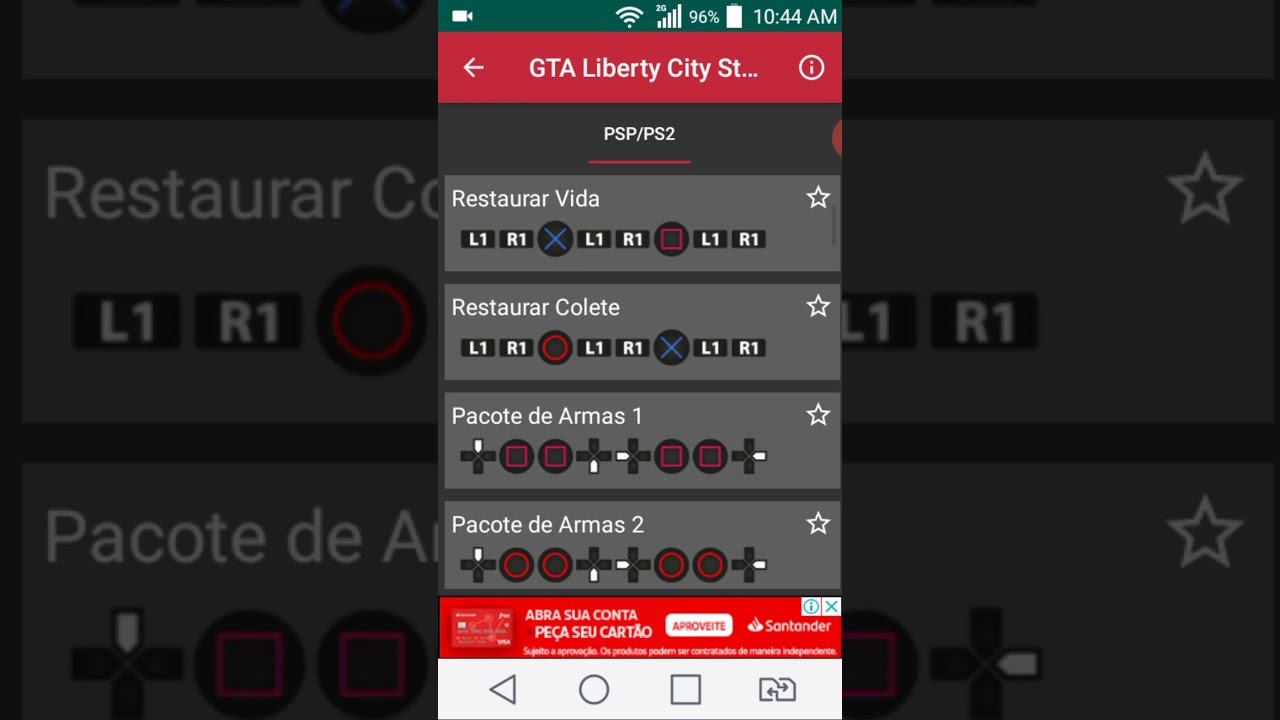 OS CÓDIGOS DO GTA LIBERTY CITY STORIES 