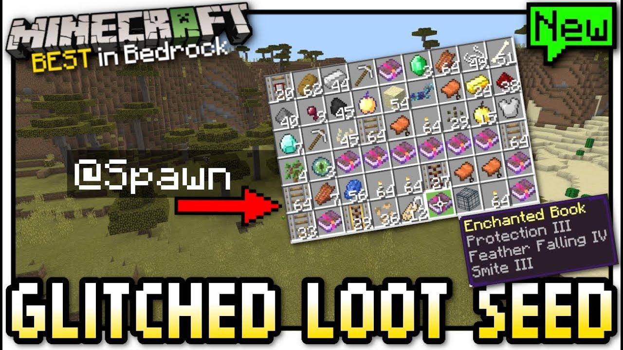 Minecraft Glitched Loot Treasure Seed Showcase Mcpe Bedrock Xbox Switch Youtube