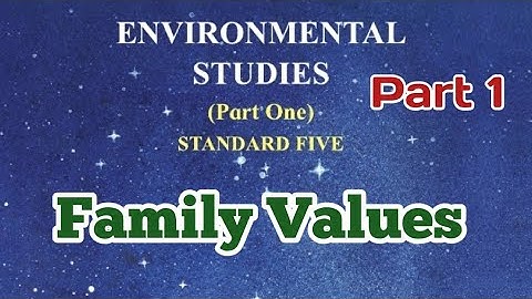 EVS 1 | Family Values | Part 1 | Std 5 | Maharashtra State Board