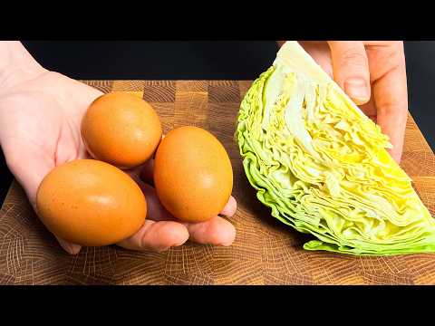 Kohl mit Eiern schmeckt besser als Fleisch! Einfaches, schnelles und sehr leckeres Abendessenrezept!