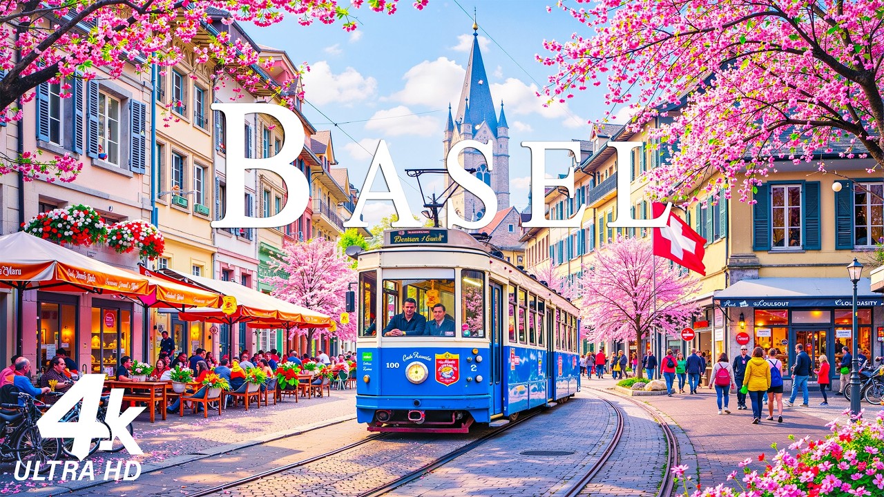 Basel In Spring Basel Spring 4K 🌸 Rhine Riverside Views, Blooming Streets & Historic ...