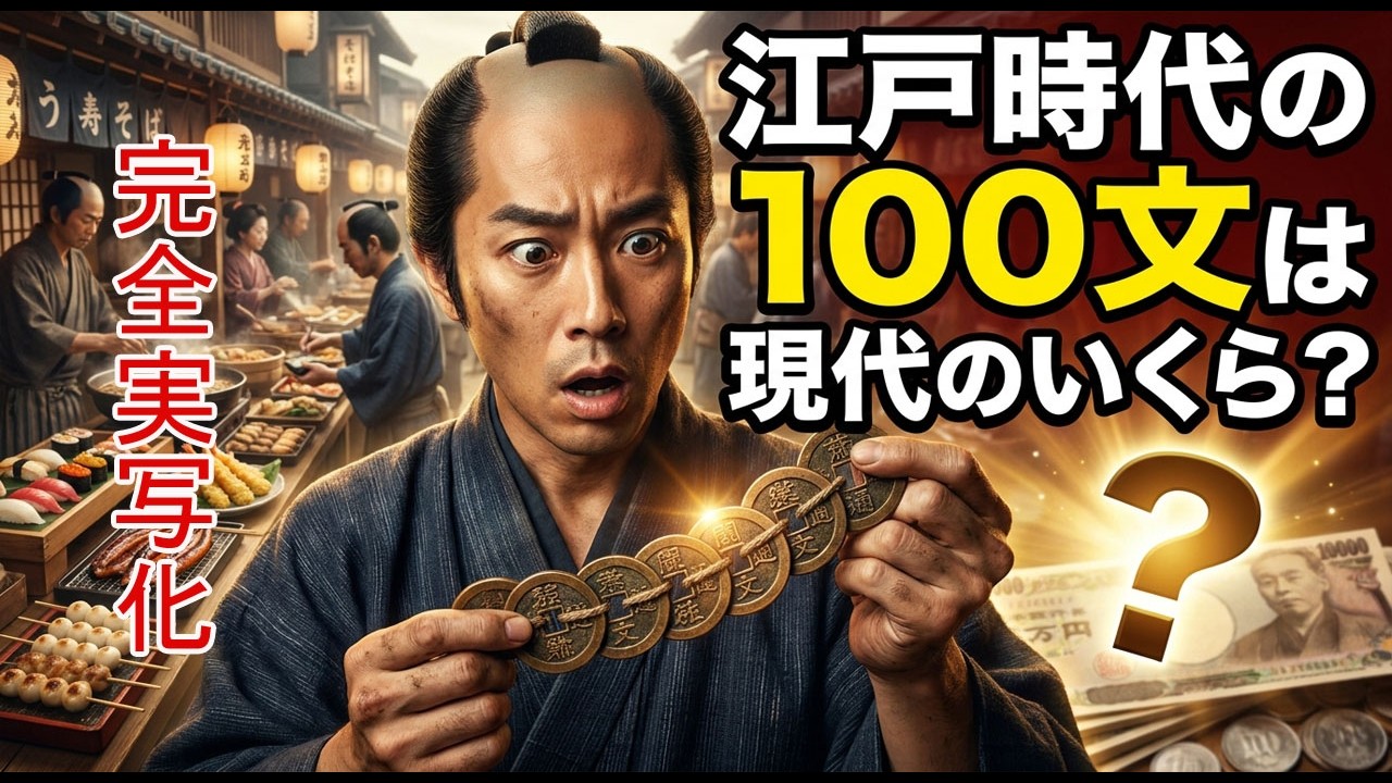 【AI完全再現】銭100文を持って江戸の町へ！庶民の一日分の稼ぎで何が食べられる？