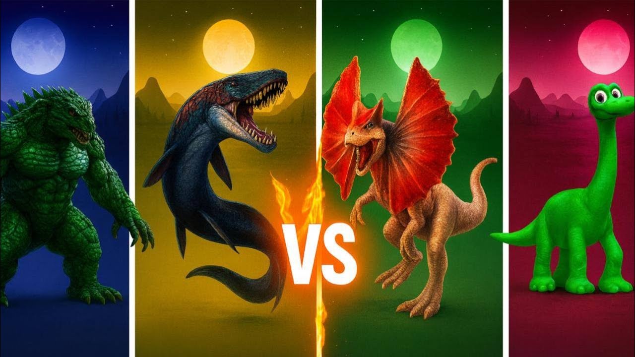 🦖 GODZILLA vs MOSASAURUS vs DILOPHOSAURUS vs DINO 🦕 | EPIC MONSTER BATTLE 😱🔥| Tiles Hop