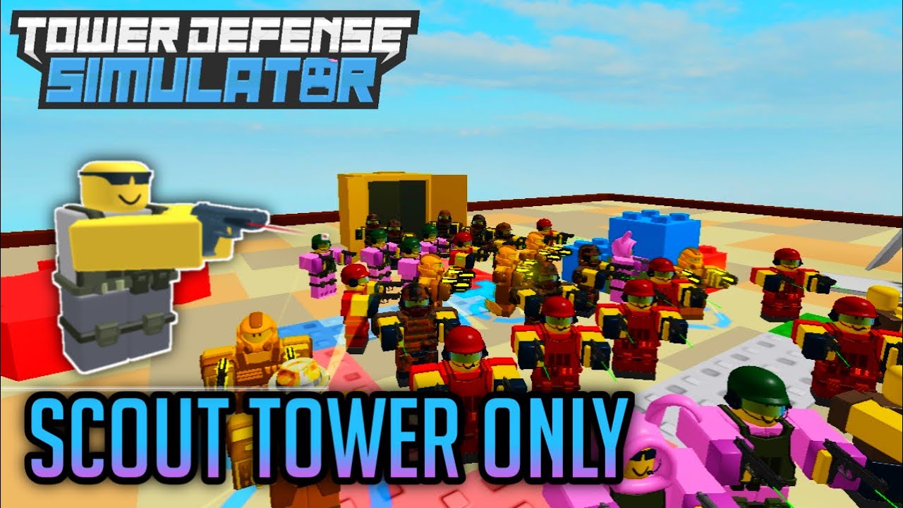 Using Scout Only | Tower Defense Simulator | ROBLOX - YouTube