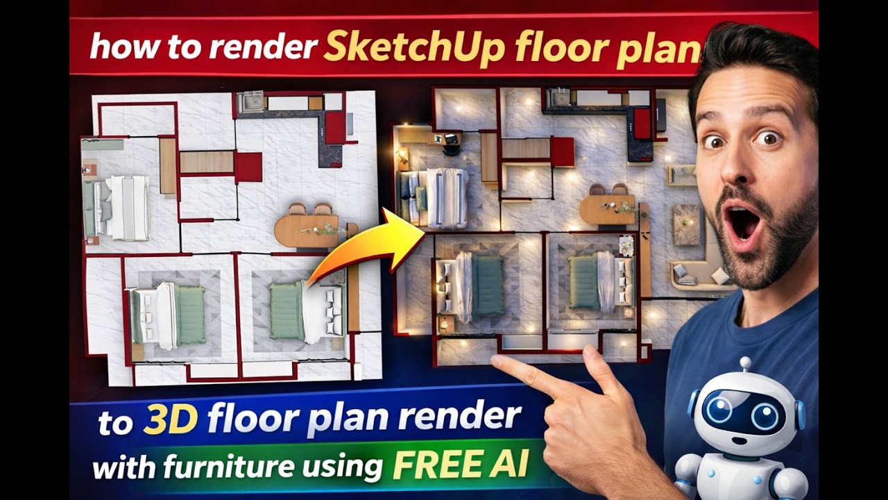 how to render sketchup floor plan to 3D render extruded plan with ...