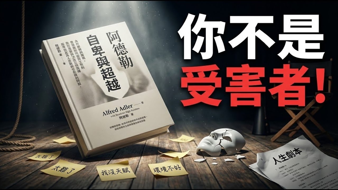 《自卑與超越》深度解讀：阿德勒為何說你不是受害者？拆解自卑如何變借口與目的論，揭露痛苦的「用途」，看懂生活風格與情緒工具，找回選擇權與行動力，從自我劇本跳出，走向合作與真正的超越