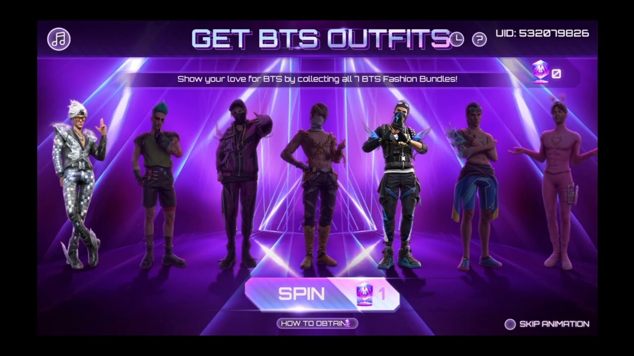 BTS BUNDLE UP EVENT SPIN | FREE FIRE NEW EVENT | FREE BTS BUNDLE | HOW TO GET FREE CRYSTAL TOKEN