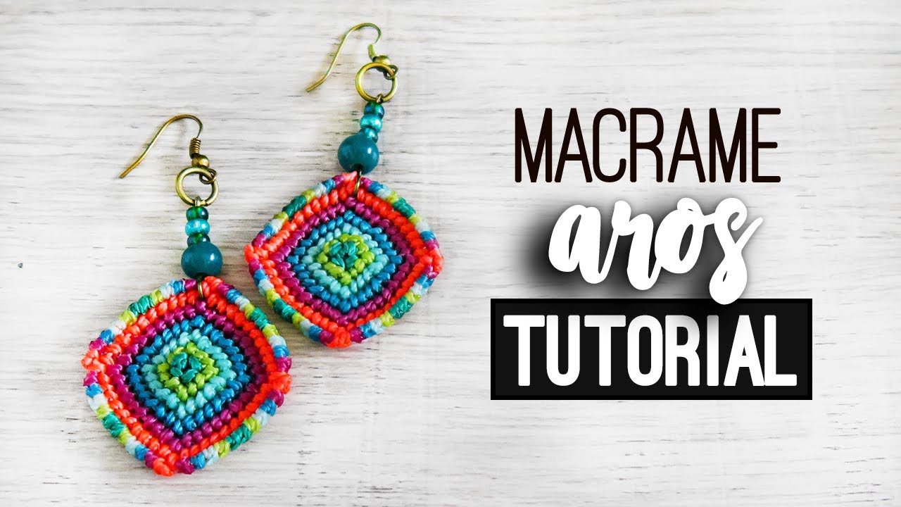 Aros Cuadrados » 🌈 tutorial | como hacer aros de hilo | diy ● Earrings #142