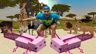 LUCCAS NETO PROCURA ANIMAIS DO MINECRAFT NA VIDA REAL (AXOLOTE RARO EXISTE DE VERDADE)