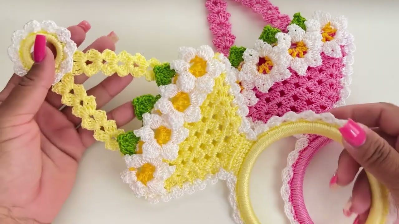 Porta pano de prato em crochê cestinha rápido e fácil faça e venda