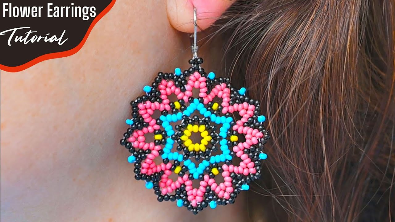 EASY Beaded Flower Earrings Anyone Can Make!