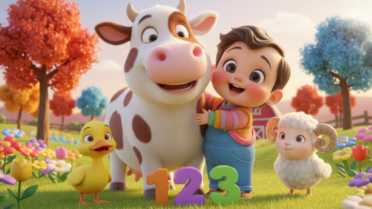 🐄🎵 Песенка про счет сельскохозяйственных животных для детей! | Числа 123 и веселая детская песенк...