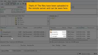 Uploading files using FileZilla