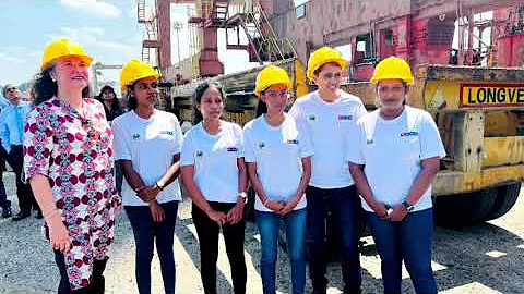 NUSS - ILO - Mahapola 1st batch Trainees of Female Gantry Crane Operators