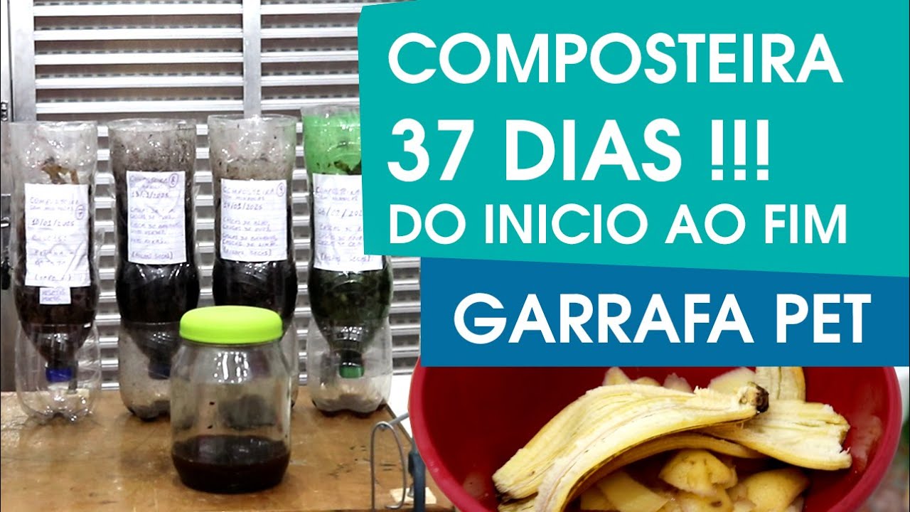 Composteira do INÍCIO ao FIM! Em garrafa PET (sem minhocas) 37 dias!