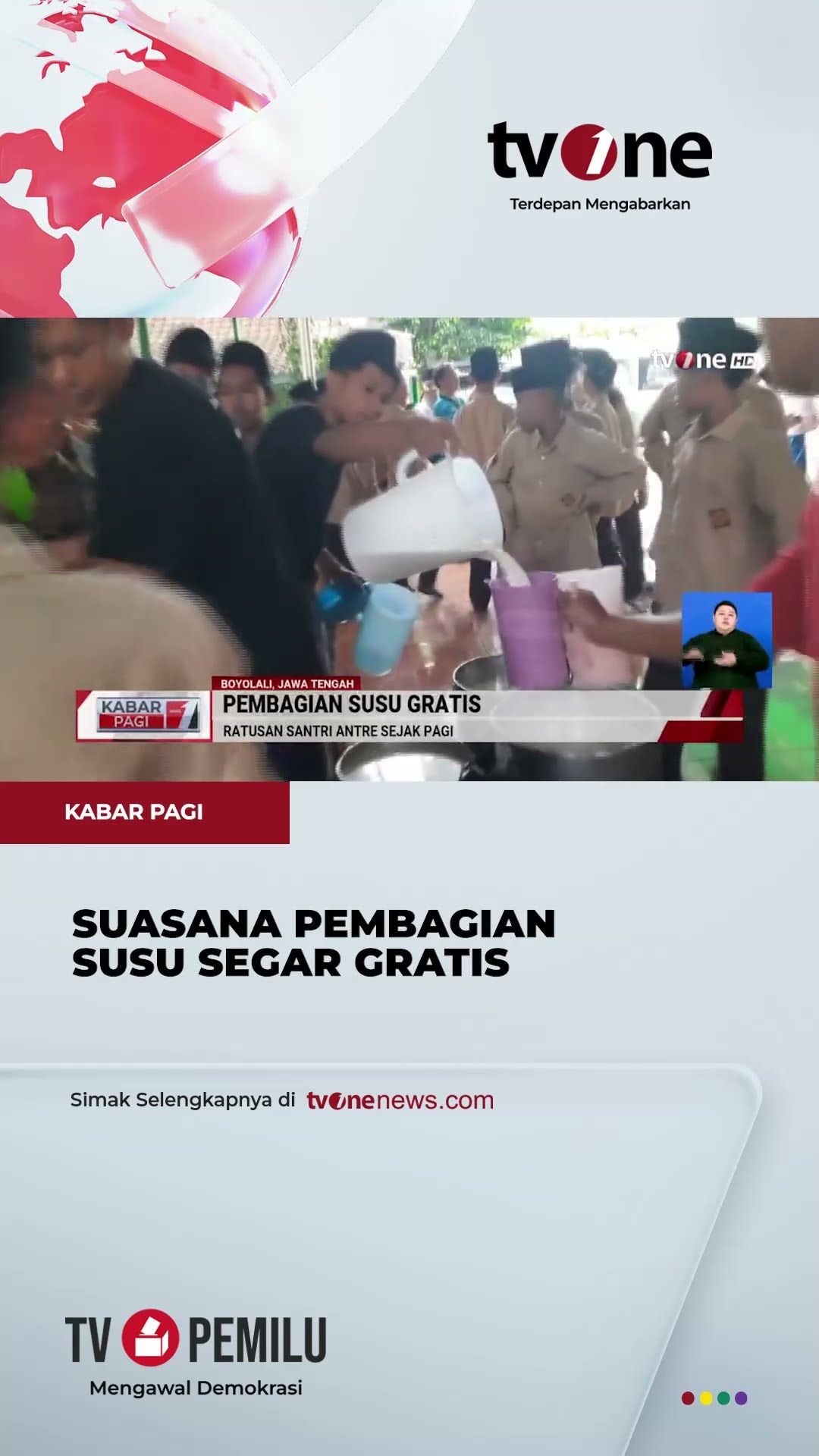 Ratusan Santri Serbu Pembagian Susu Gratis | tvOne